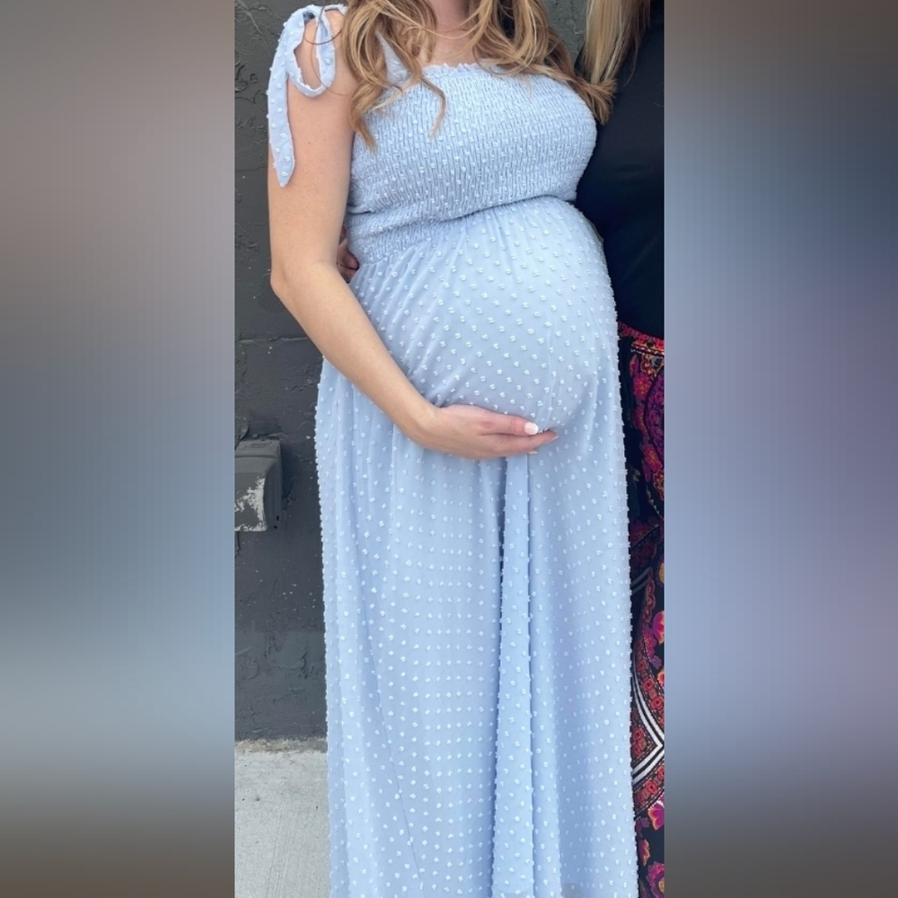 Light Blue Maternity Dress